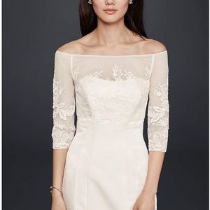 Davids Bridal lace wedding dress topper